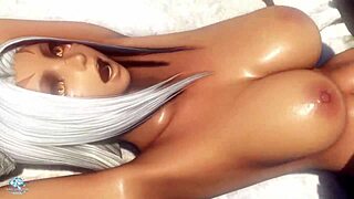 Catgirl in FFXIV nude mods gets fucked in Limsa Lominsa with big tits bouncing