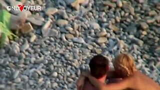 Beach Voyeur Spots Stunning Blonde Riding Her Man Publicly