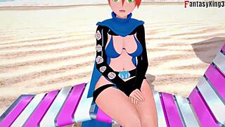 yae miko in bikini has sex on the beach pov in genshin impact hentai