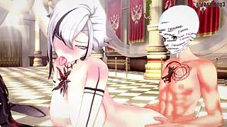 arlecchino naked and fucked with ahegao in genshin impact milf pov fantasy