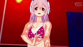 Super Sonico Gets Horny While Modeling for You in Hentai Anime