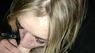 that sexy girl is sucking dick in the back of the truck right in the city center