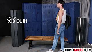 step uncle drilled him hard in the gym locker room