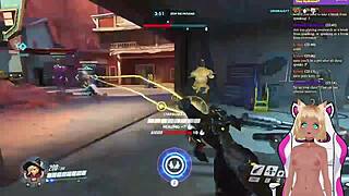 vtuber lewdneko plays overwatch and gets spanked part 2
