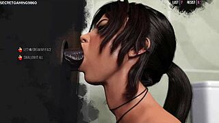 lara croft slurps huge bbc at glory hole in 3d hentai