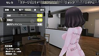 Hentai girl masturbates outdoors in naked coat