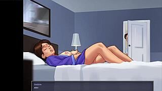 Summertime Saga - Busty Mature Stepmom Catches Him Masturbating in 3D Anime. Things Get Wild.