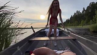 Wild Outdoor Sex on a Lake Boat!