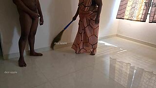 Tamil Maid Prabha Sneaks a Quick Jerk for Owner During Work Break