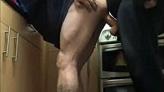 Bisexual guy lets friend sneak up and take his tight ass.