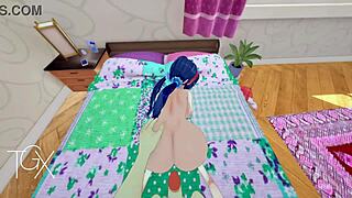 Anime hentai game with Mita banging in wild positions and sucking