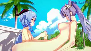 Ganyu Keqing Xiangling Xinyan Futanari Sex!