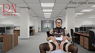 Naked Secretary Seduces Boss with Pussy and Tits Display