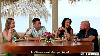 thirsty milf sneaks away for holiday creampie