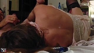 French Amateur In Satin Lingerie Blows And Rims In Doggystyle!