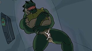 furry gay animation with intriguing twists in a neutral setting.