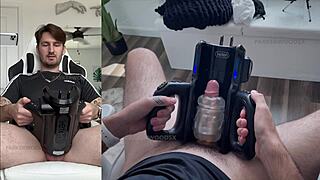 Trying out my new sex toy the XSpaceCup XT5 auto-stroker for the first time