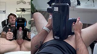 Trying out my new sex toy the XSpaceCup XT5 auto-stroker for the first time