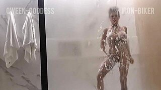 Watch this cute girlfriend and bodybuilder boyfriend having romantic couple sex in the shower.