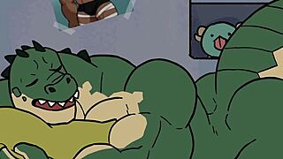 furry gay animation with intriguing twists in a neutral setting.