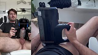 Trying out my new sex toy the XSpaceCup XT5 auto-stroker for the first time