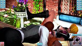 hentai blonde gets bent over in doggystyle and missionary sex