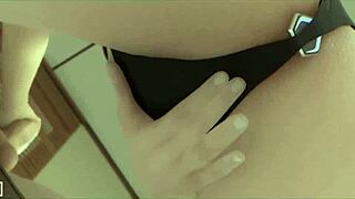 Tracer fucks the guy hard with blowjob and handjob in hentai