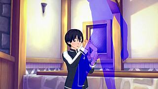 Kirito gives a handjob in Sword Art Online?