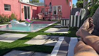 Blonde Tatted Big Booby Step Sis Asks For Cock On Vacation