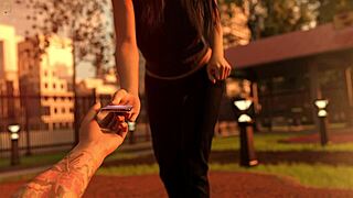 stunning brunette in hentai game talks about old taboo days