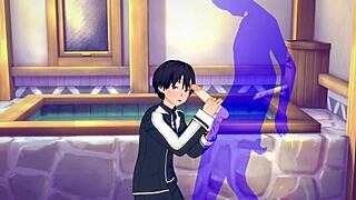 Kirito gives a handjob in Sword Art Online?