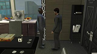 uhh, sims 4 office turns into wild interracial gangbang mess