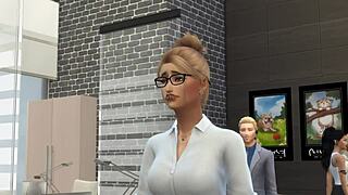 uhh, sims 4 office turns into wild interracial gangbang mess