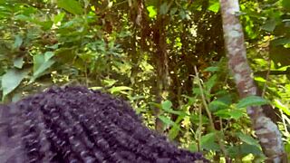 Me and my friend took the hot black girl to the waterfall for some fun