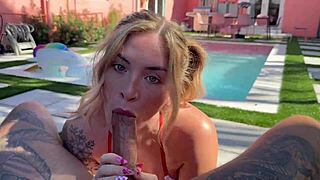Blonde Tatted Big Booby Step Sis Asks For Cock On Vacation