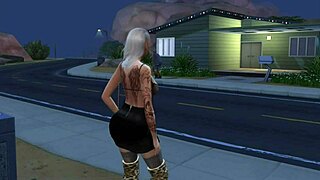 night work a street girl picks up a customer on the street