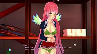 pink hair girl has first time adventure in 3d anime?