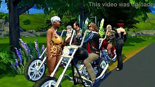 ruby and doris encounter roadfuckers in sims 4 orgy