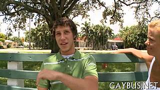 Gay men having sex in a porn video