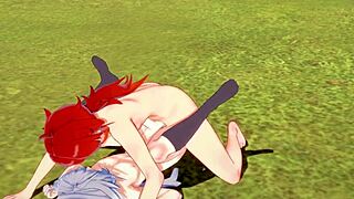 Genshin Impact Yaoi - Razor X Diluc Bareback Anal Creampie Explosion!