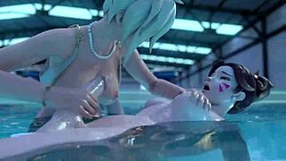 Wet Futa Bitches Fucking Near Pool And Sauna In 3D