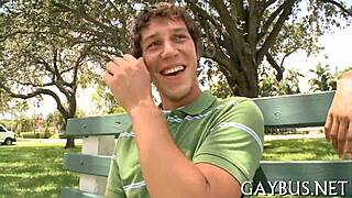 Gay men having sex in a porn video