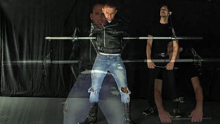 Man, this straight muscle stud gets totally dominated in gay bondage!