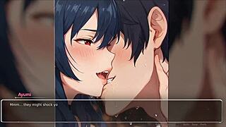 i'm playing this hentai game, my cute gf confesses exhibitionist stuff with huge tits