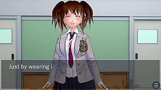 Karin's intense desk oral in school blazer