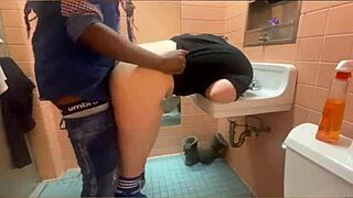 Fast food manager gets smashed in the bathroom with domination, choking, and sloppy gagging