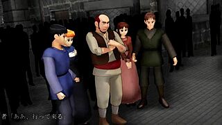 The hero battles the demon king's four heavenly kings in femdom hentai