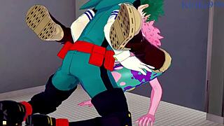 Mina Ashido and Momo Yaoyorozu, are you ready for Izuku Midoriya's intense creampie?