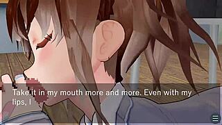 Karin's intense desk oral in school blazer