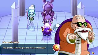 Vados flaunts massive boobs to Master Roshi in Kame Paradise 2